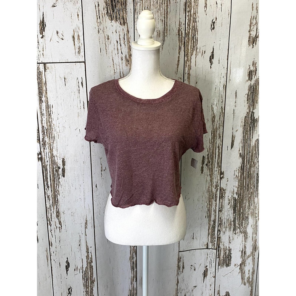 Obey Heathered Light Purple Cropped T-Shirt
